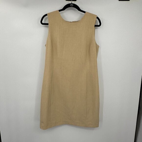 Oleg Cassini Dresses & Skirts - Oleg Cassini Womens Dress 12 Beige Sheath Sleeveless Business Casual Suit Dress